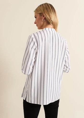 Phase Eight Ashlyn Asymmetric Striped T Shirts White Australia | NS5784310